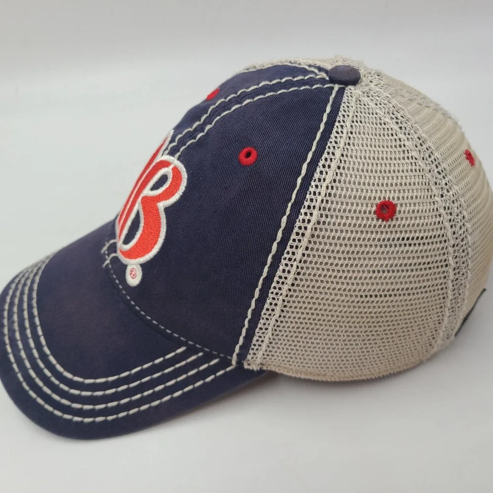 Breckenridge Hat Adjustable Trucker Mesh Blue Beige Red Colorado Breck Ski Men
